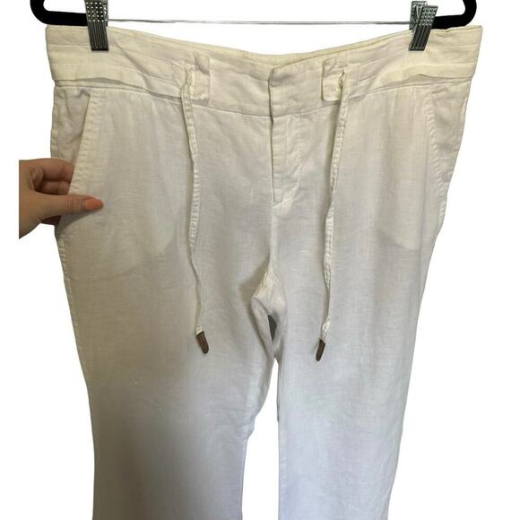 Zara Linen Pants Wide Leg Drawstring Loose Fitting Pants White Size XL - Picture 2 of 10